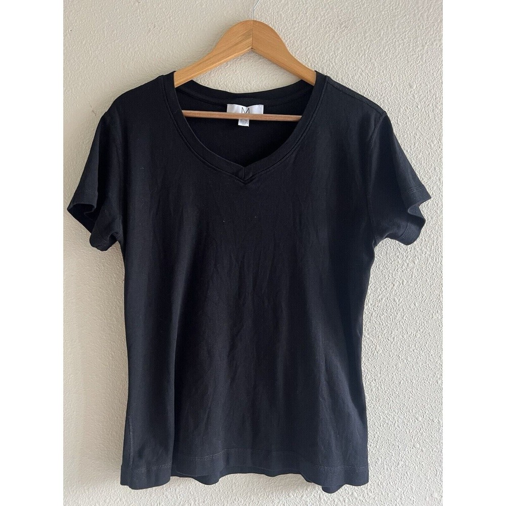 Magaschoni Black Top 100% Cotton Size XL Essential Minimalist Neutral